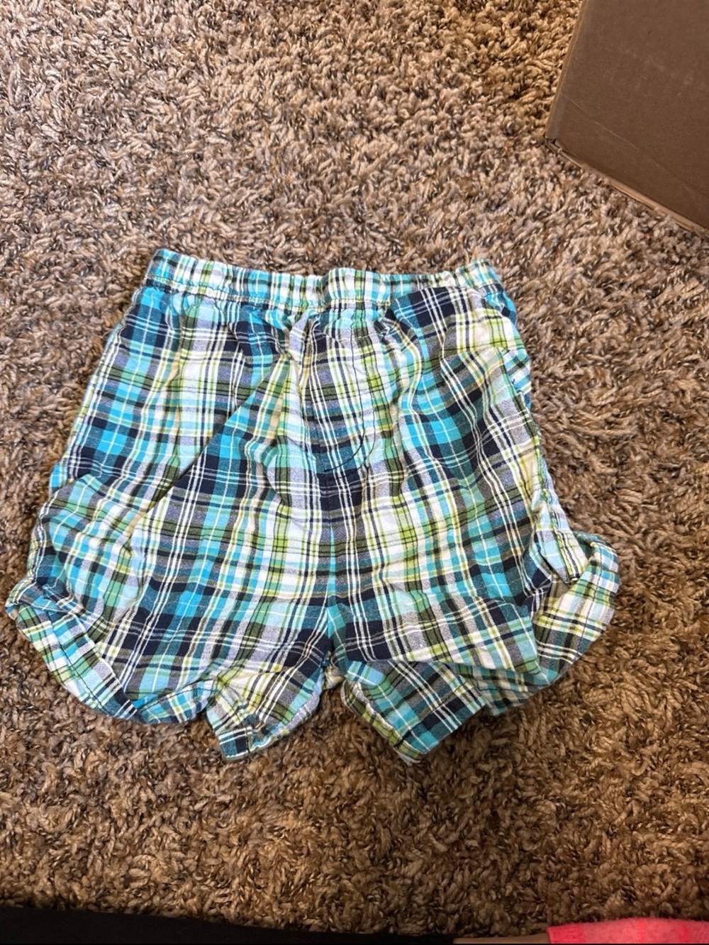 Plaid Cotton Women’s Shorts in Teal and Navy